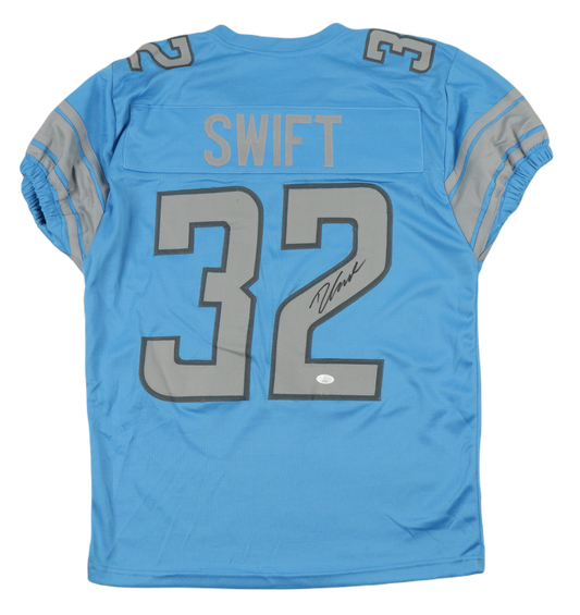 D'Andre Swift Custom On-Field Style Detroit Lions Jersey JSA Authentication