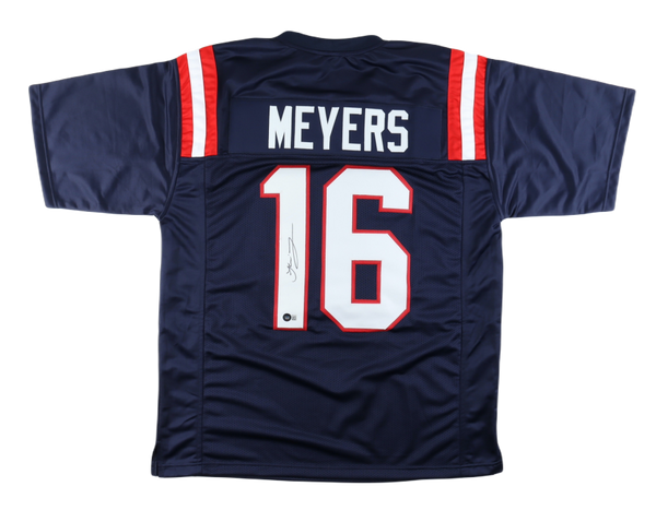 Jakobi Meyers Autographed New England Custom Navy Football Jersey - BAS COA