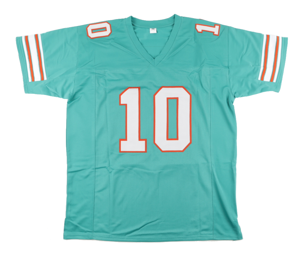 TYREEK HILL MIAMI DOLPHINS SIGNED AQUA STITCHED THROWBACK JERSEY