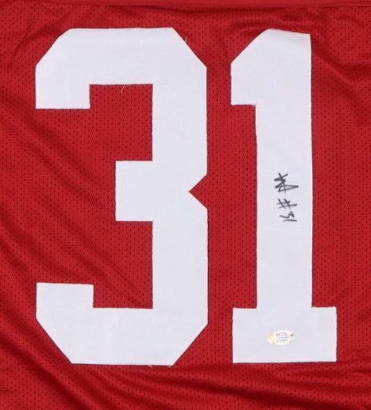 Press Pass Collectibles D'Andre Swift Authentic Signed Red Pro Style Jersey Autographed BAS Witnessed